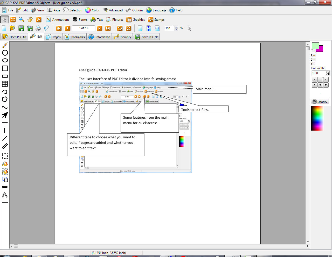 Click to view CAD KAS PDF Editor 5.0 screenshot